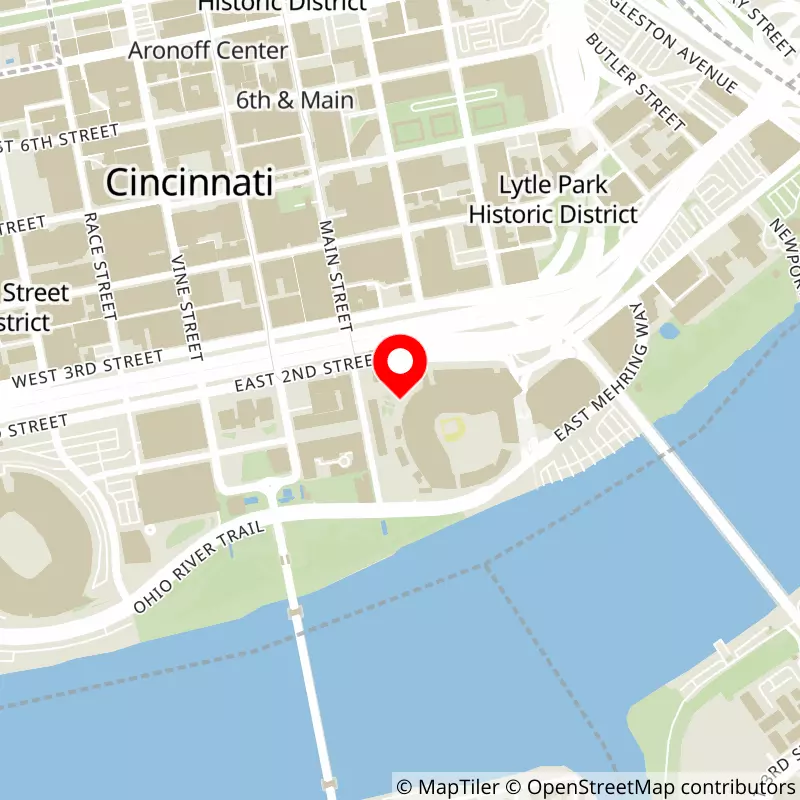 Map of Great American Ball Park's location