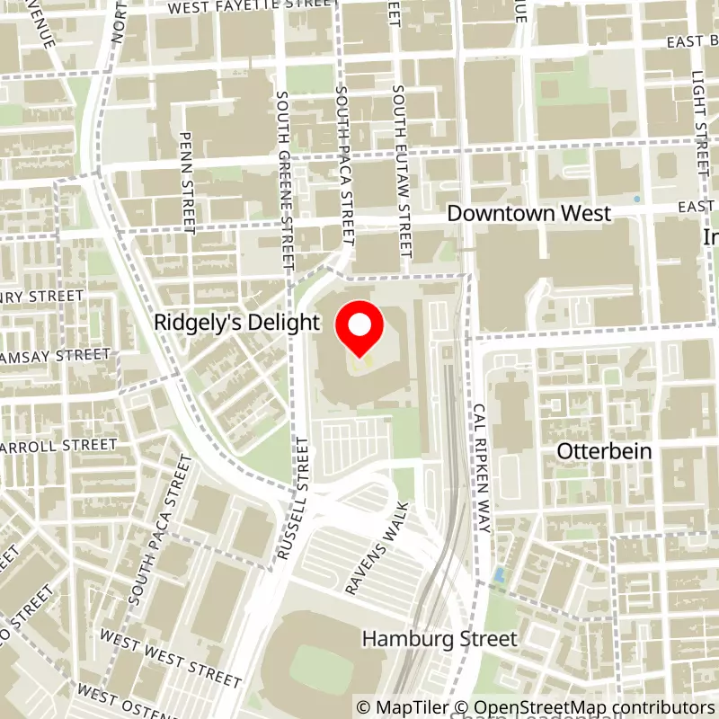 Map of Oriole Park at Camden Yards's location