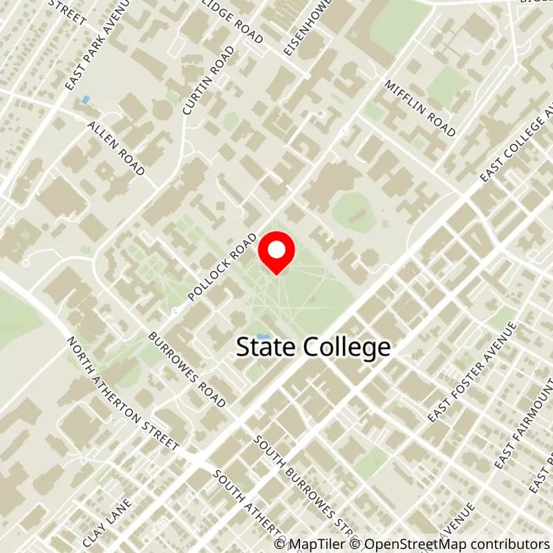 Map of Beaver Stadium's location