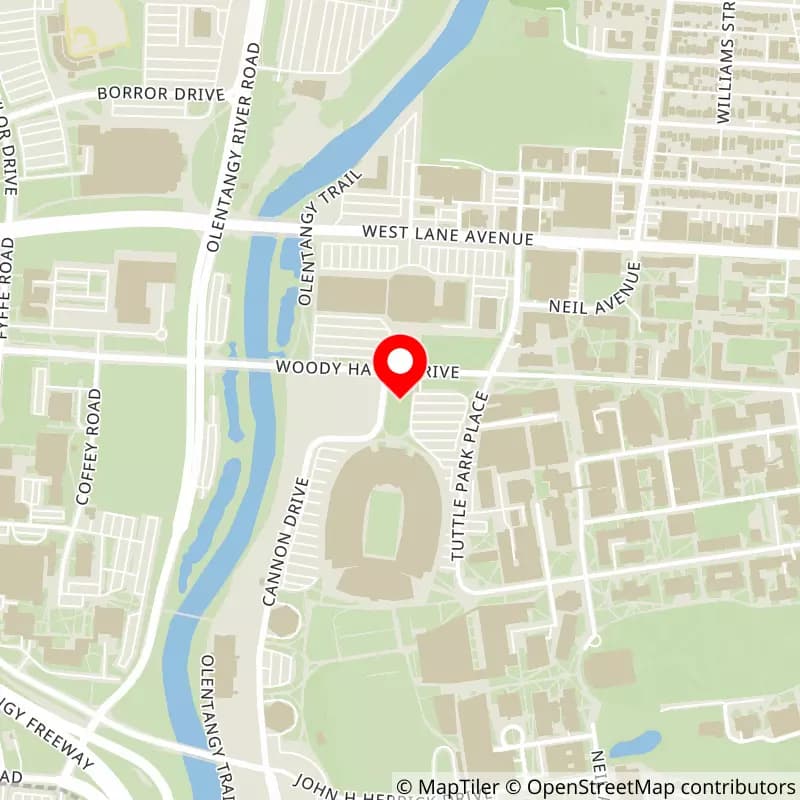 Map of Ohio Stadium's location