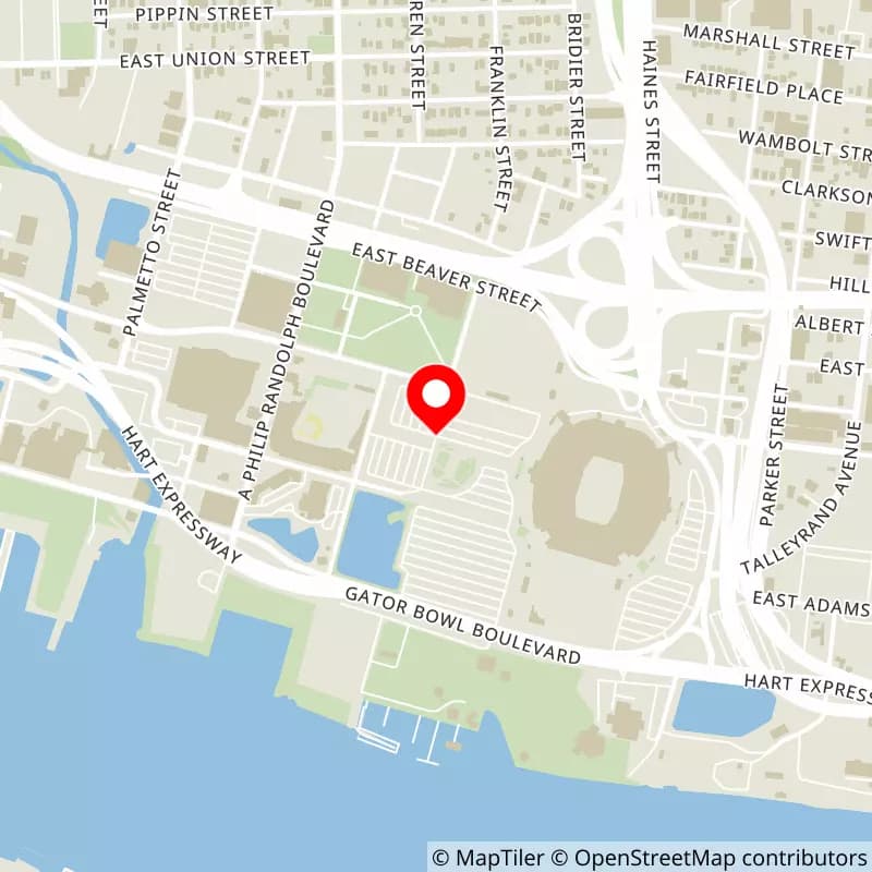 Map of EverBank Stadium's location