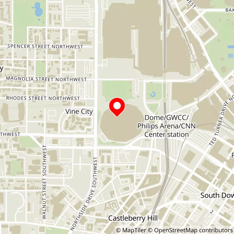 Map of Mercedes-Benz Stadium's location