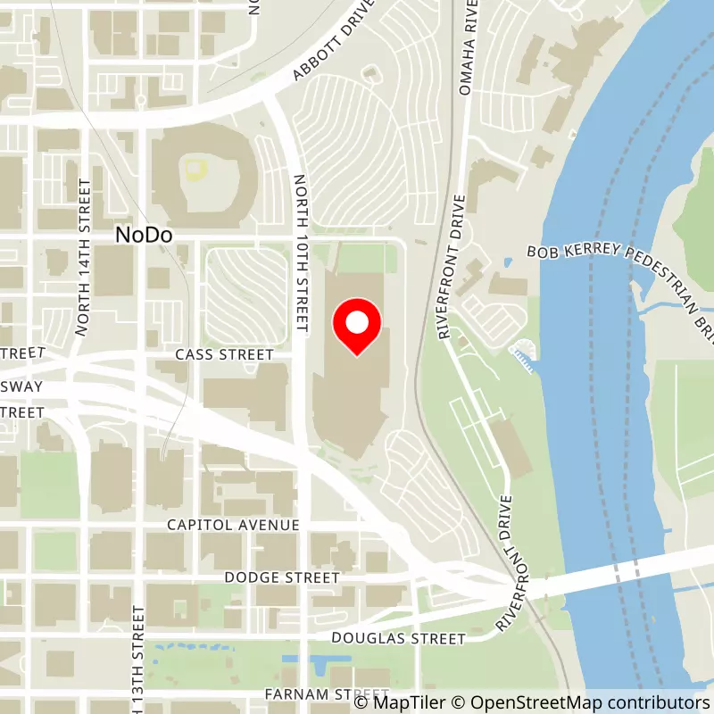 Map of CHI Health Center Omaha's location