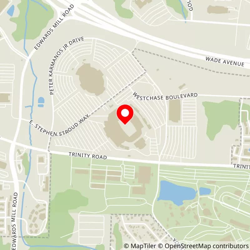 Map of Carter-Finley Stadium's location