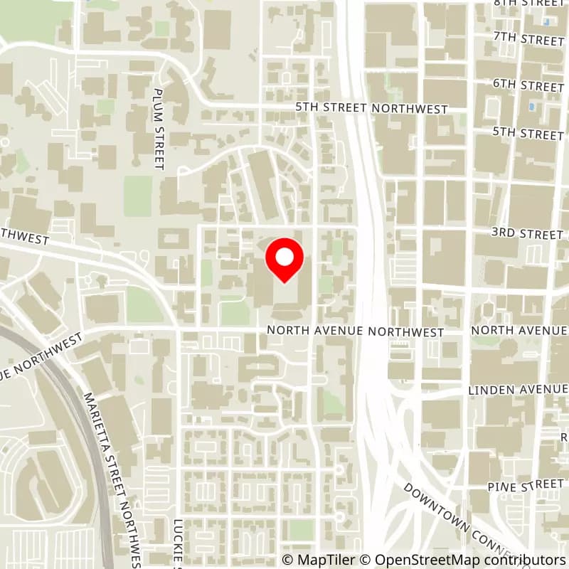 Map of Bobby Dodd Stadium's location