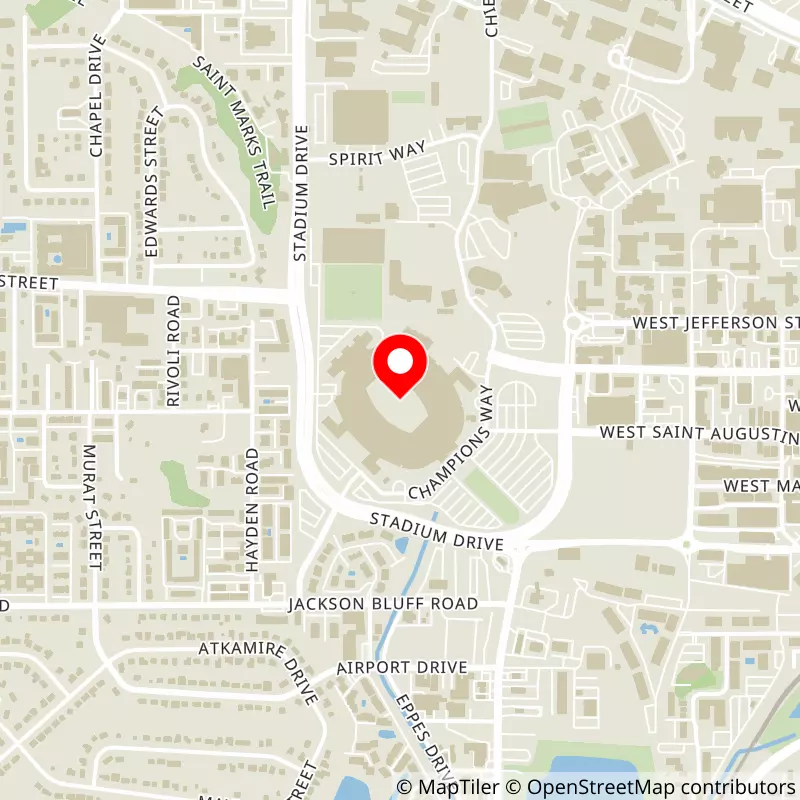 Map of Doak Campbell Stadium's location