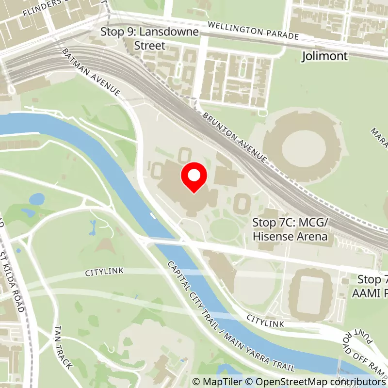 Map of Rod Laver Arena's location