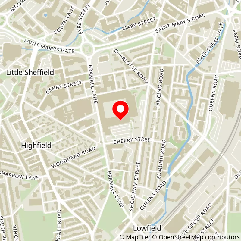 Map of Bramall Lane's location