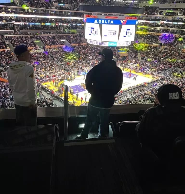 Suites have 2 rows of padded stadium seats with a perfect view of the action